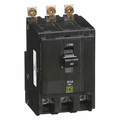 SQUARE D QOB380VH Circuit Breaker 80A Bolt On 120/240V 3P