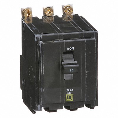 SQUARE D QOB315VH Circuit Breaker 15A Bolt On 120/240V 3P