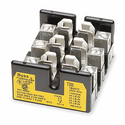 BUSSMANN T300303CR Fuse Block 0 to 30A T 3 Pole