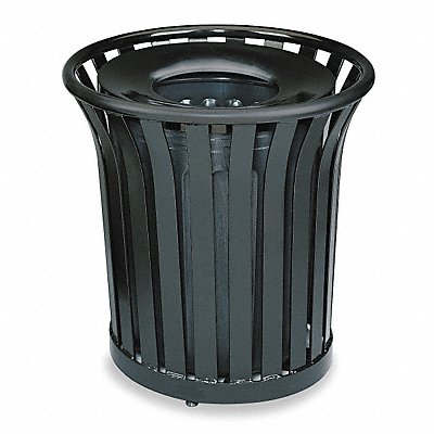 RUBBERMAID COMMERCIAL PRODUCTS FGMT32PLBK Garbage Can 36 gal Black Steel