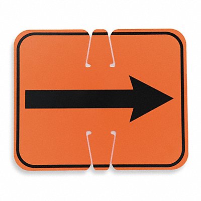 GRAINGER 035502WA Traffic Cone Sign Orange/Black Rev Arrow