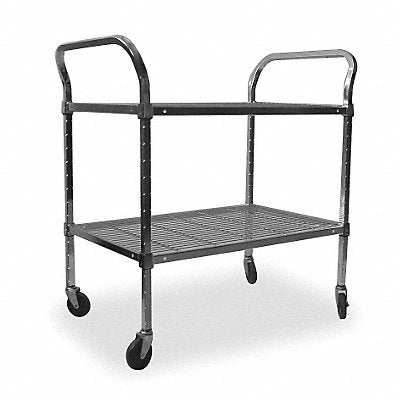 GRAINGER 2HDD7 Wire Cart 2 Shelf 60x24x39 Chrome