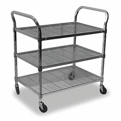 GRAINGER 2HDG4 Wire Cart 3 Shelf 36x24x39 Zinc
