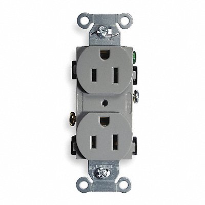 HUBBELL BR15GRY Receptacle Grey 15 A 2P3W Back Side 1PK