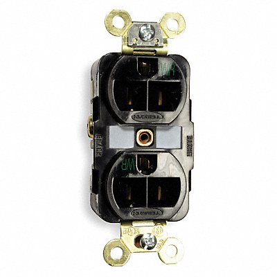 HUBBELL HBL5362BKWR Recept Black 20 A 2P3W Back Side 1PK