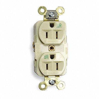 HUBBELL HBL5262IWR Receptacle Duplex 15A 5-15R 125V Ivory