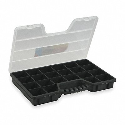 WESTWARD 2HFR8 Adjustable Compartment Box Double Latch Black 2 1/2 in