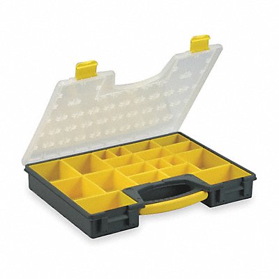 WESTWARD 2HFT1 Compartment Box Black/Yellow 2 7/16 in
