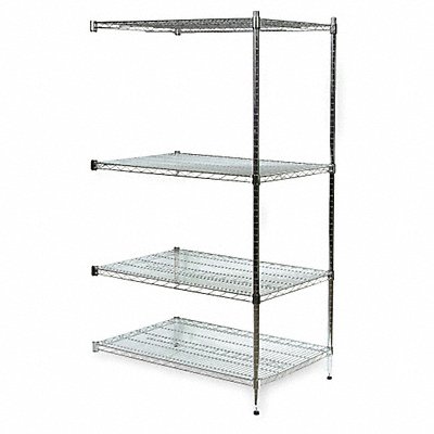 GRAINGER 2HGK4 Wire Shelving Unit Cap 600 lb 18inx74inx24in