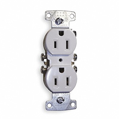 HUBBELL RR15W Recept White 15 A 2P3W Back Side 1PK