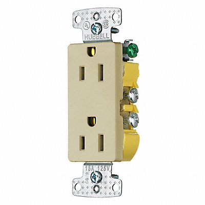 HUBBELL RRD15I Receptacle Deco 15A 5-15R 125V Ivory