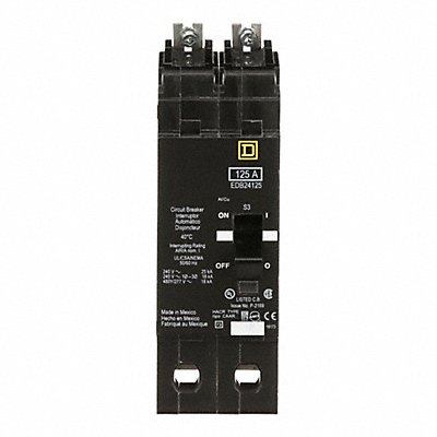 SQUARE D EDB24125 Circuit Breaker 125A Bolt On 277/480V 2P