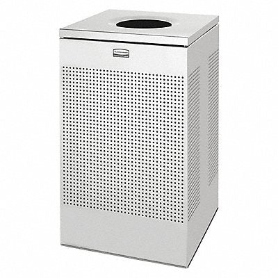 RUBBERMAID COMMERCIAL PRODUCTS FGSC18SSPL Garbage Can Square 20 gal Silver