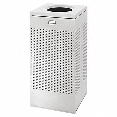 RUBBERMAID COMMERCIAL PRODUCTS FGSC14EPLSM Garbage Can Square 16 gal Silver