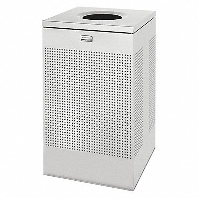 RUBBERMAID COMMERCIAL PRODUCTS FGSC18EPLSM Garbage Can Square 20 gal Silver
