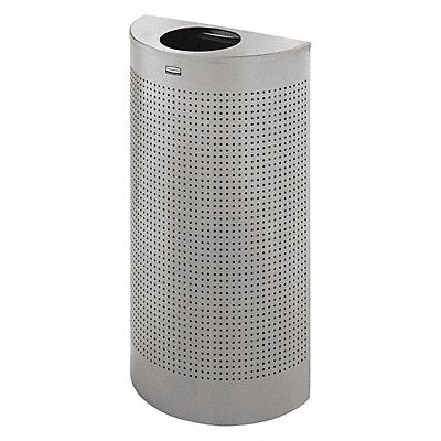 RUBBERMAID COMMERCIAL PRODUCTS FGSH12SSPL Garbage Can Half Round 12 gal Silver