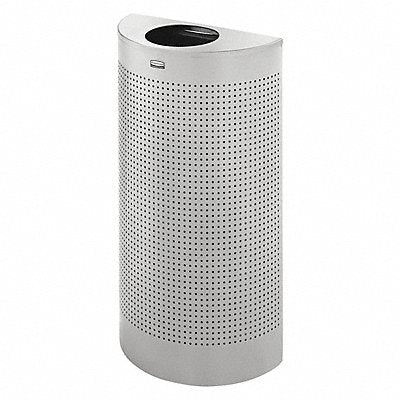 RUBBERMAID COMMERCIAL PRODUCTS FGSH12EPLSM Garbage Can Half Round 12 gal Silver