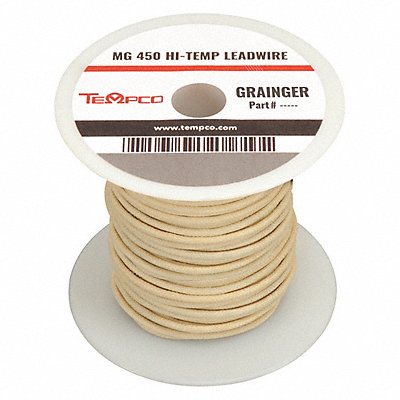 TEMPCO LDWR1041 High Temp Lead Wire 18AWG 250ft Natural