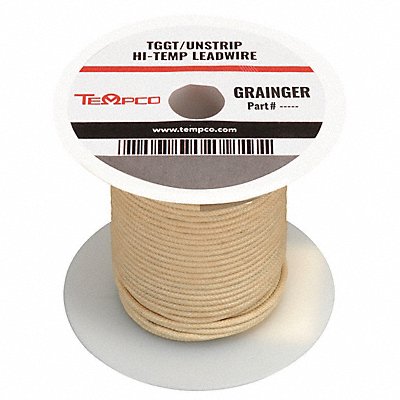 TEMPCO LDWR1050 High Temp Lead Wire 10AWG 250ft Natural