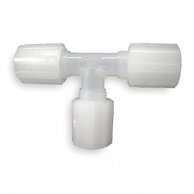 PARKER FTC8 Union Tee PFA and PVDF Flare 1/2 In.