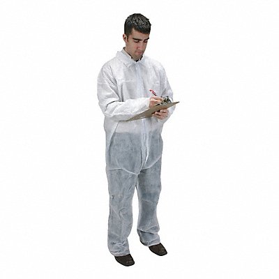 CONDOR 2KTK8 D2175 Coveralls 5XL Wht Polypropylene PK25