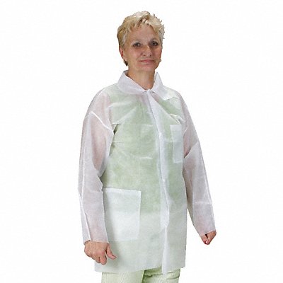 CONDOR 2KTT7 D2182 Laboratory Coat 5XL White PP PK25