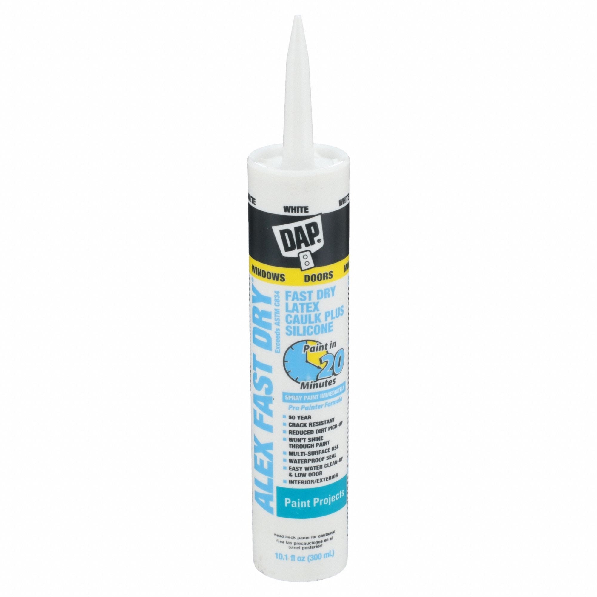 DAP 18425 Silicone Caulk White Alex Fast Dry