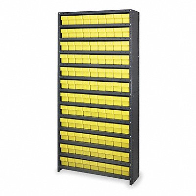 QUANTUM STORAGE SYSTEMS CL1275501YL D5586 Enclosed Bin Shelving 12x75x36in Yellow