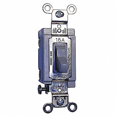 HUBBELL HBL1203GY Wall Switch Grey 15 A Back Side 3-Way