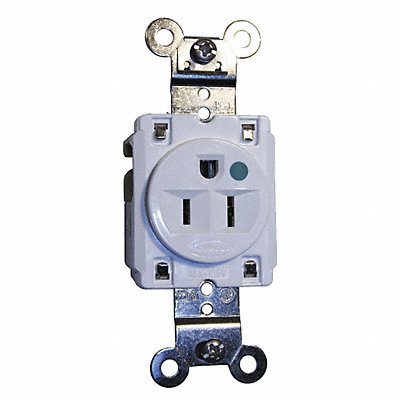 HUBBELL HBL8210W Recept White 15 A 2P3W Back Side 1PK