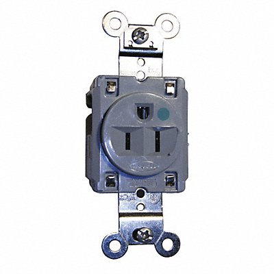 HUBBELL HBL8310GY Receptacle Grey 20 A 2P3W Back Side 1PK