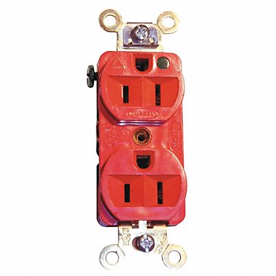 HUBBELL IG8200R Receptacle Red 15 A 2P3W Back Side 1PK