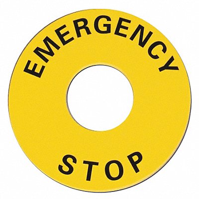 OMRON A22Z34661 LegndPlate EmergencyStop Yellow/Yellow Round