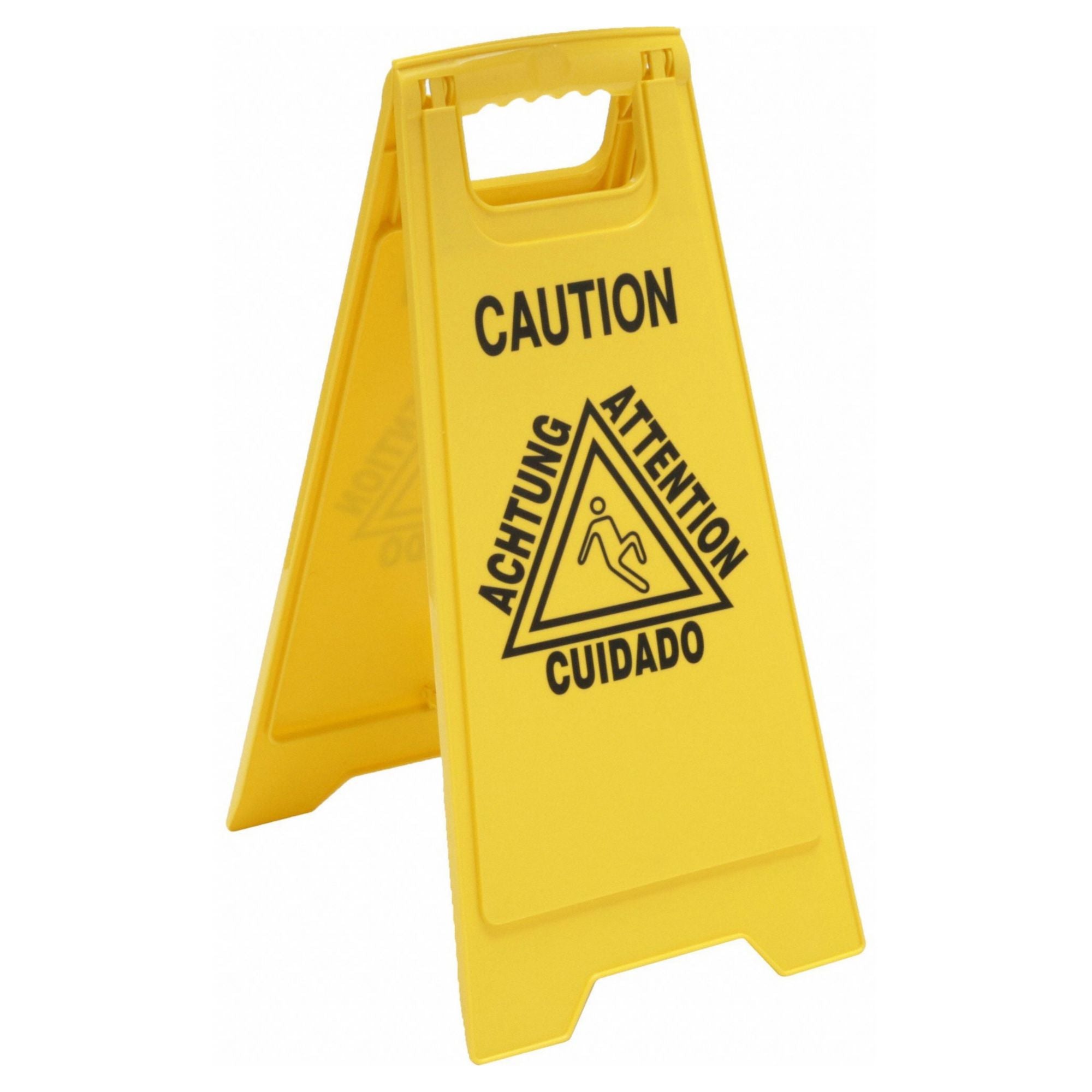 GRAINGER 2LEA8 Floor Sign Yellow Polypropylene 24 in H