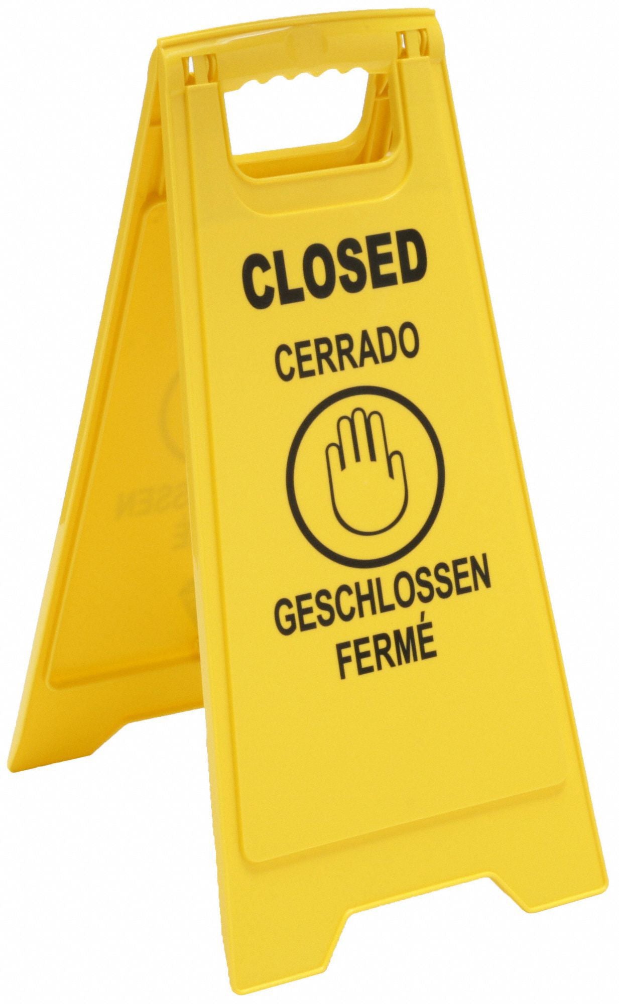GRAINGER 2LEB1 Floor Sign Yellow Polypropylene 24 in H