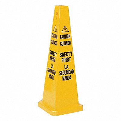 GRAINGER 2LEC7 Safety Cone Yellow Polypropylene 36 in H