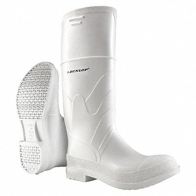 DUNLOP 8101100 Rubber Boot Men s 6 Knee White PR