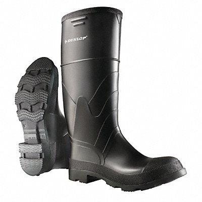 DUNLOP 8662200 D0322 Rubber Boot Men s 10 Knee Black PR