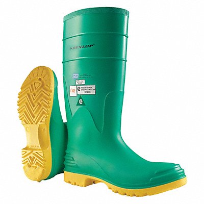 DUNLOP 8701200 D0328 Rubber Boot Men s 15 Knee Green PR