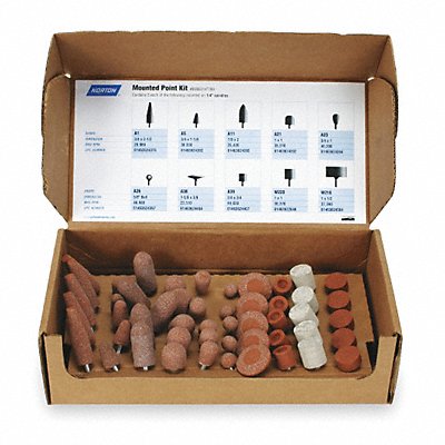 NORTON 69083147669 Vitrified Mounted Pt Kit A/O 60G Med