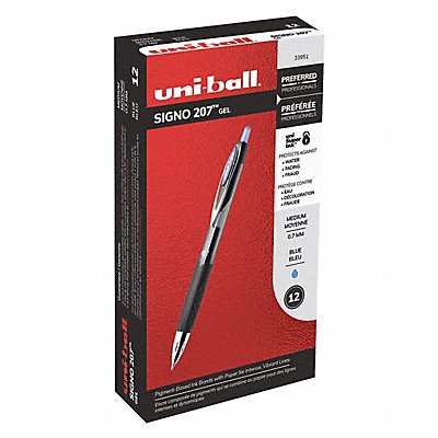 UNI-BALL 33951 Gel Pens Ink Color Blue PK12