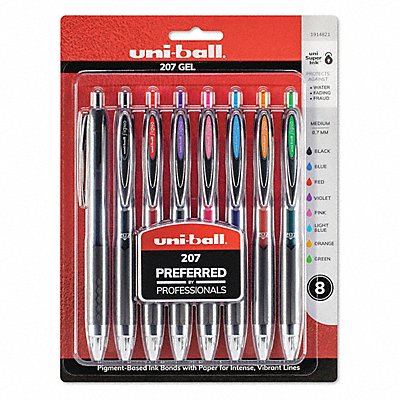 UNI-BALL 40110 Gel Pens Black Assorted PK8