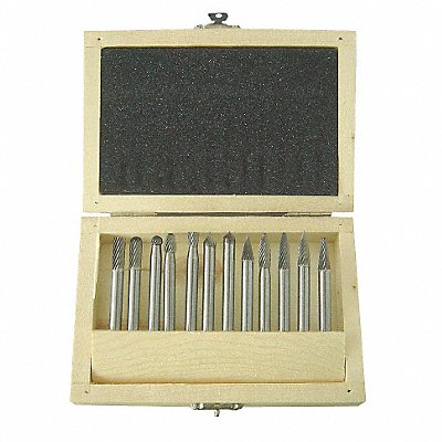 WESTWARD 2LYR5 Carbide Burr Set Single Cut 1/4 12pcs