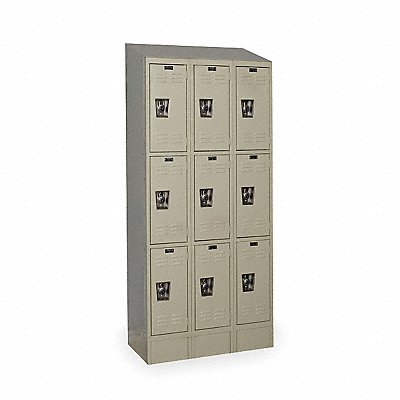 HALLOWELL URB32283ASBPT D4825 Wardrobe Locker Louvered 3 Wide 3 Tier Tan