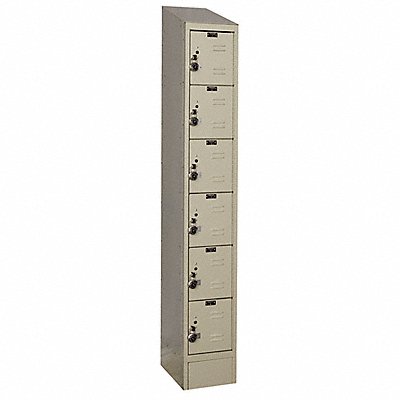 HALLOWELL URB12286ASBPT D4831 Box Locker Louvered 1 Wide 6 Tier Tan