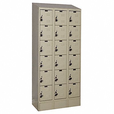 HALLOWELL URB32586ASBPT D4834 Box Locker Louvered 3 Wide 6 Tier Tan