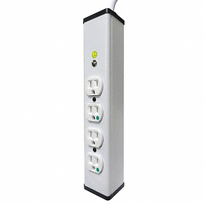 WIREMOLD ULM46 Outlet Strip 4 Outlet 15A 13-1/4 L Wht