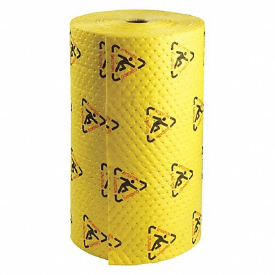 BRADY SPC ABSORBENTS CH30DP Absorbent Roll Chem/Hazmat Yellow 150ft L