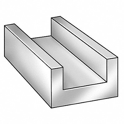 GRAINGER 2NJC2 U Channel UHMWPE Wh 10ftL 1 Leg 1.5 InW