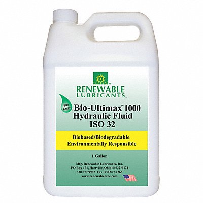 RENEWABLE LUBRICANTS 81003 Hydraulic Oil Bio Ultimax 1000 1 Gal 32